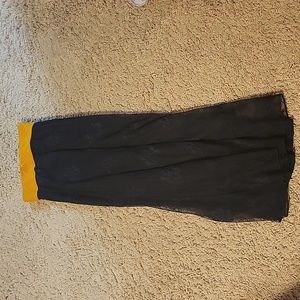 LulaRoe Lola skirt, size large, black lace with yellow waist band